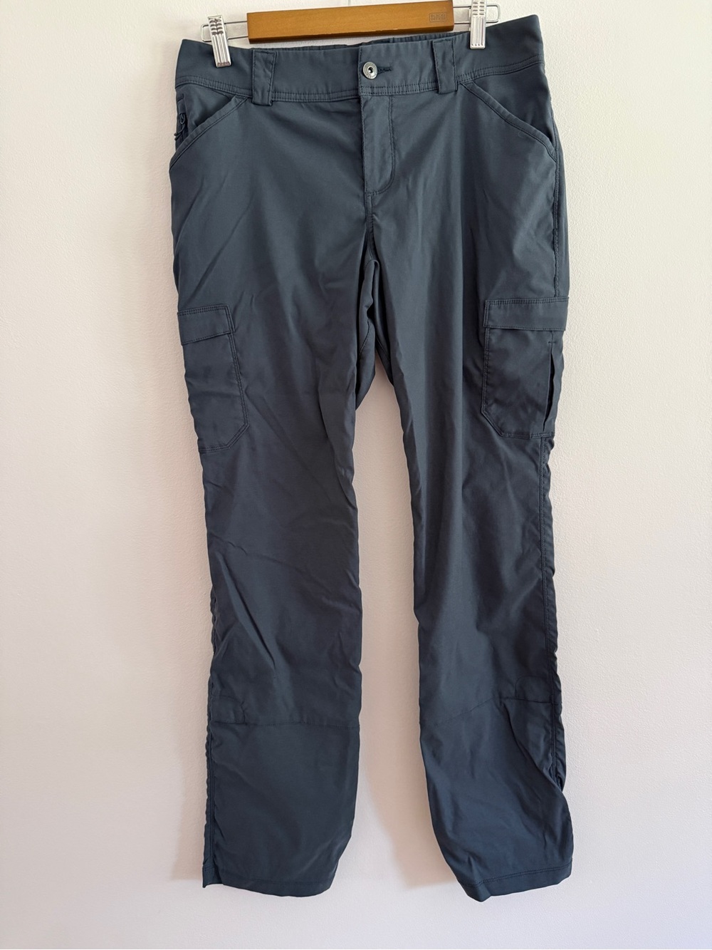 Duluth Dry on the Fly Bootcut Cargo Pants in Ink blue grey, size 8x35